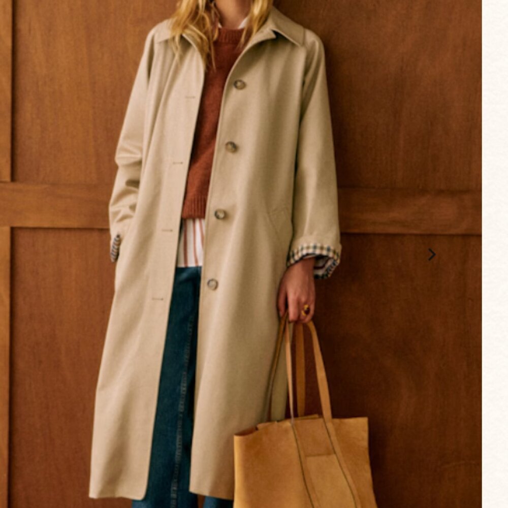 Sezane Clyde Trench Coat in Light Beige